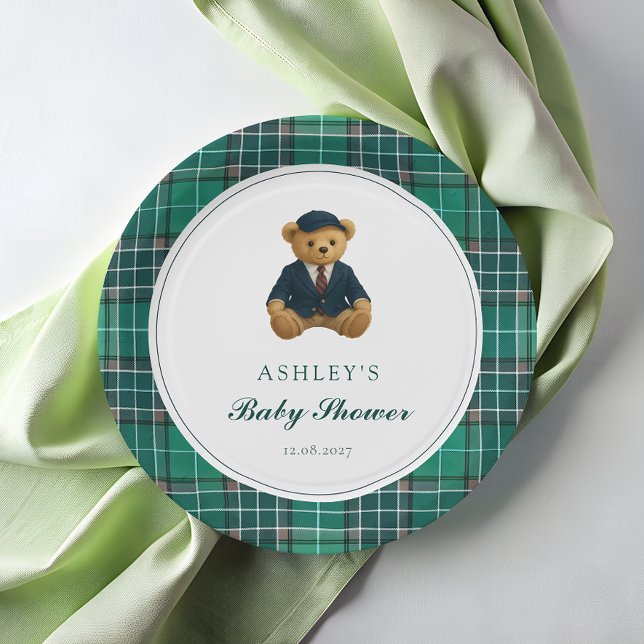 Plato De Papel Polo Teddy Bear Baby Shower (Subido por el creador)