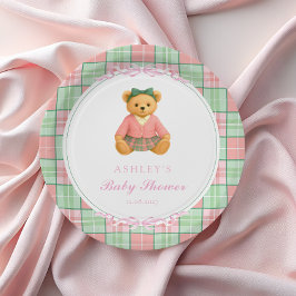 Plato De Papel Polo Teddy Bear Chica Bear Baby Shower