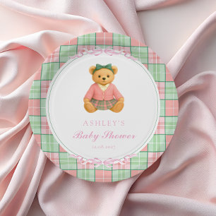 Plato De Papel Polo Teddy Bear Chica Bear Baby Shower