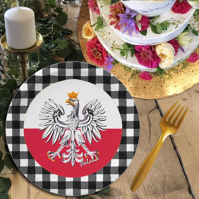 Plato De Papel Polonia Placa, águila, manta de búfalo y bandera p (Subido por el creador)