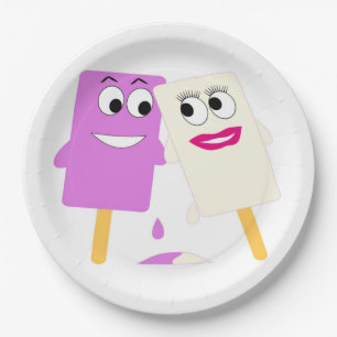 PLATO DE PAPEL POLOS DE HELADO COQUETOS