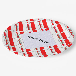 Plato De Papel Polska y bandera polaca personalizada en mosaico