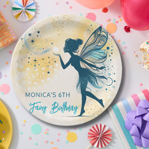 Plato De Papel Polvo de hada mágica y estrellas cumpleaños infant