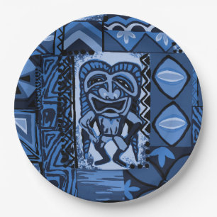 Plato De Papel Pomaika’i Tiki Hawaii Vintage Tapa