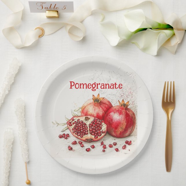 Plato De Papel Pomegranate Paper Plate (Boda)