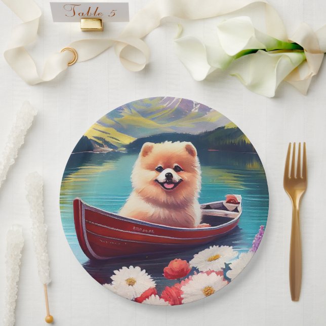 Plato De Papel Pomeranian sobre un remo: Una aventura escénica (Boda)