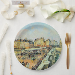 Plato De Papel Pont Neuf, Tarde, Luz del sol Camille Pissarro   