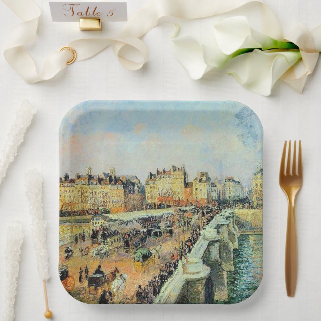 Plato De Papel Pont Neuf, Tarde, Sunlight Camille Pissarro (Boda)