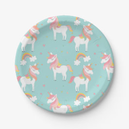 Plato De Papel Pony arcoiris