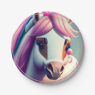 Plato De Papel Pony Espiritual Cuto 3D 2