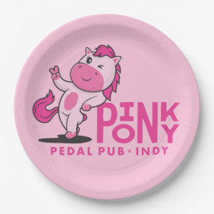 Plato De Papel Pony Pony Pedal Pub Indy - Placas Fiestas rosas