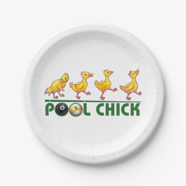 Plato De Papel Pool Chick (Anverso)