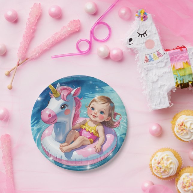 Plato De Papel Pool Days (Fiesta)