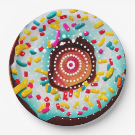 Plato De Papel Pop Art Donut