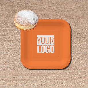 Plato De Papel pop de mandarina - añade tu logotipo