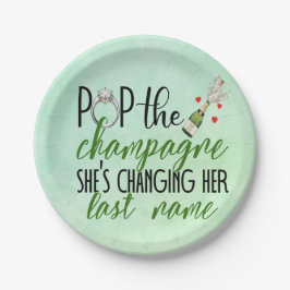 Plato De Papel Pop las placas de papel de Champagne Engagement
