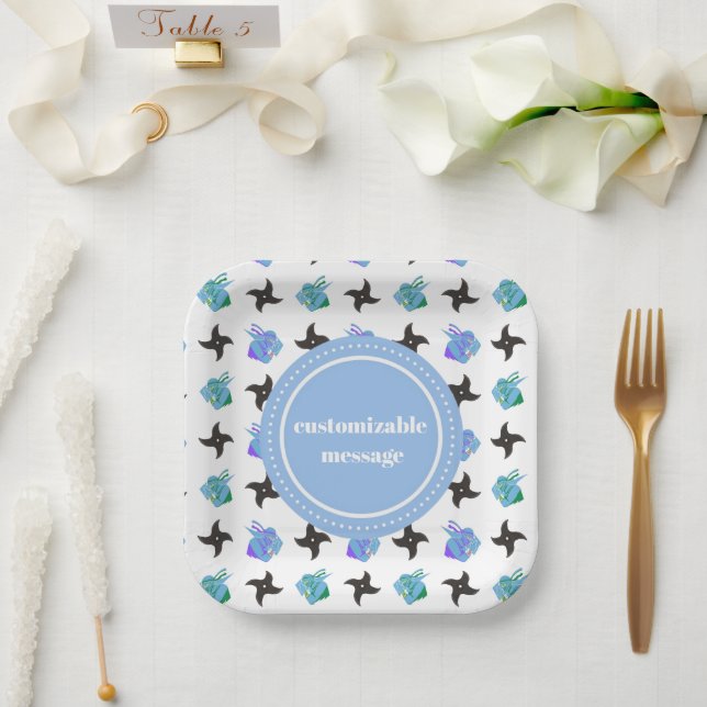 Plato De Papel Pop Ninja Throwing Star (Boda)