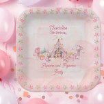 Plato De Papel Popcorn rosa y fiesta de cumpleaños de pijamas<br><div class="desc">Transforme la celebración de cumpleaños de tu niñita en un caprichoso fiesta con nuestra encantadora plantilla de diseño "Popcorn Rosa y Pajamas". Perfecto para los cumpleaños de cualquier edad, pero particularmente delicioso para los niños de 6 y más años, este encantador diseño prepara el escenario para una noche acogedora e...</div>