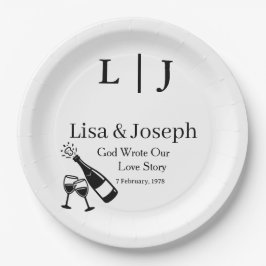 Plato De Papel Popping Champagne &Toasting Glasses Party Wedding 