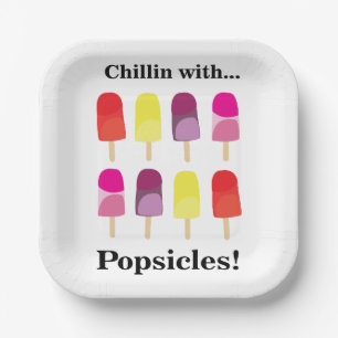 Plato De Papel Popsicle Colorful Summer Birday Party