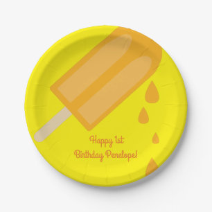 Plato De Papel Popsicle Cute Kids Fiesta de cumpleaños