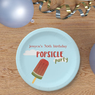 Plato De Papel Popsicle Fiesta verano cumpleaños picnic BBBQ