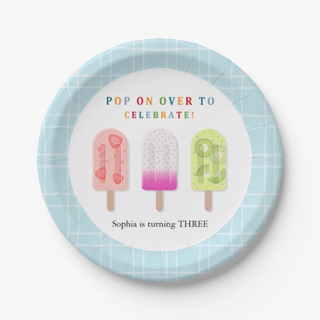 Plato De Papel Popsicle Party (Anverso)