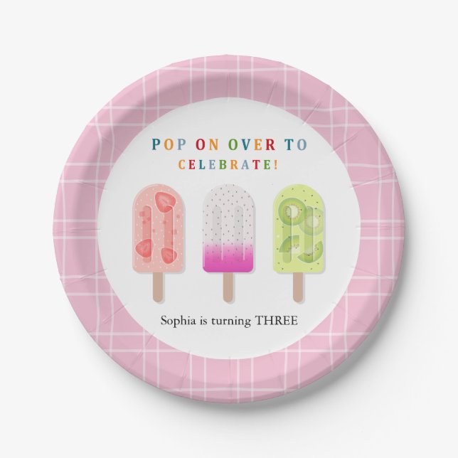 Plato De Papel Popsicle Party (Anverso)