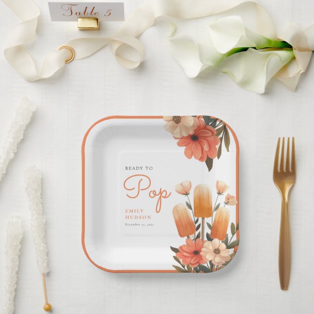 Plato De Papel Popsicle Ready to Pop Baby Shower (Boda)