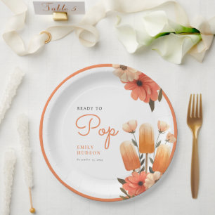 Plato De Papel Popsicle Ready to Pop Baby Shower