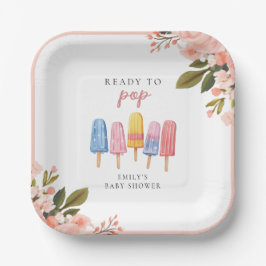 Plato De Papel Popsicle Ready to Pop Baby Shower