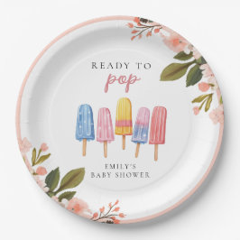 Plato De Papel Popsicle Ready to Pop Baby Shower