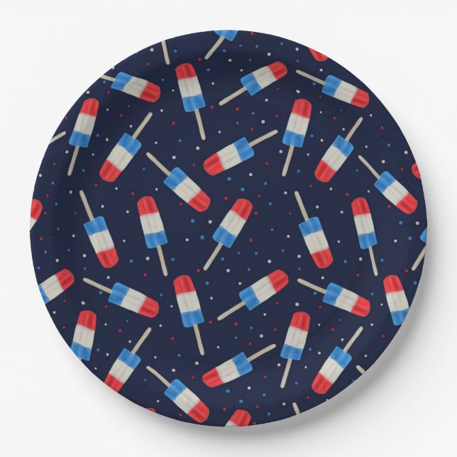 Plato De Papel Popsicles At Night (Anverso)