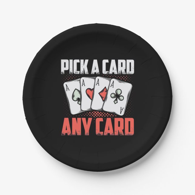 Plato De Papel Póquer Elegir una tarjeta (Anverso)