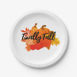 Plato De Papel por fin otoño