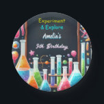 Plato De Papel Por Fun Lab Kids Geek Nerd Mad Science 9º cumpleañ<br><div class="desc">Prepárense para una explosión con nuestras "Placas de papel de cumpleaños 9 de Fun Lab Kids Geek Nerd Mad Science"! Perfecto para los jóvenes entusiastas de la ciencia, este diseño vibrante y peculiar prepara el escenario para un inolvidable fiesta de temática científica. Los elementos lúdicos y los gráficos coloridos animarán...</div>