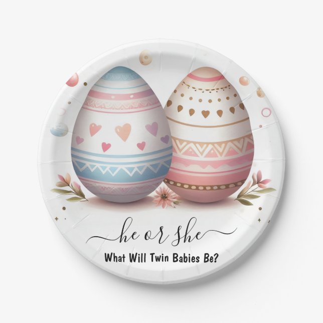 Plato De Papel Por juegos Oh Baby Joint Doble Reval De Dos Gemelo (Anverso)