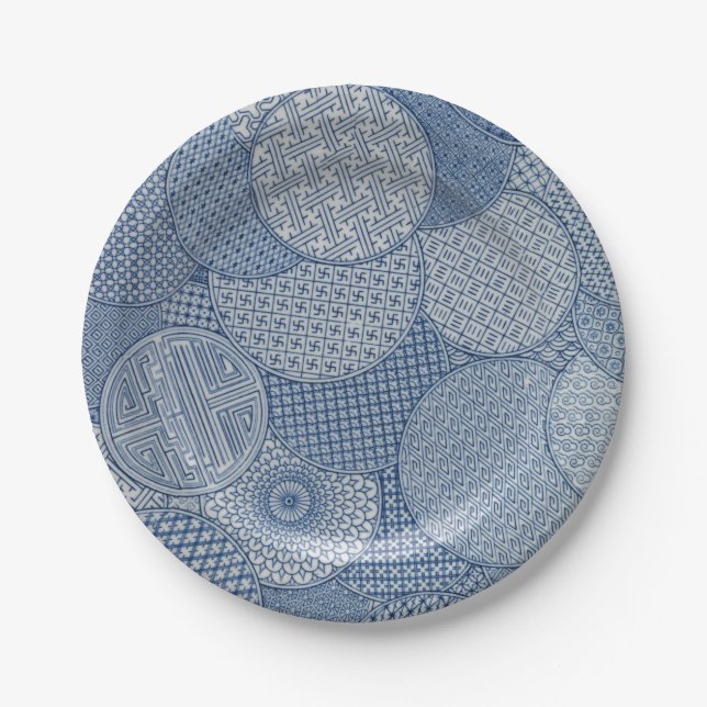 Plato De Papel Porcelana de imitación azul anticuada Royal 1877 (Anverso)