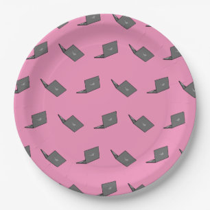 Plato De Papel Portátil gris con Personalizado de logotipo de páj