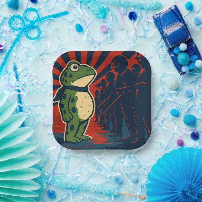 Plato De Papel Portland Frog Protest (Fiesta)