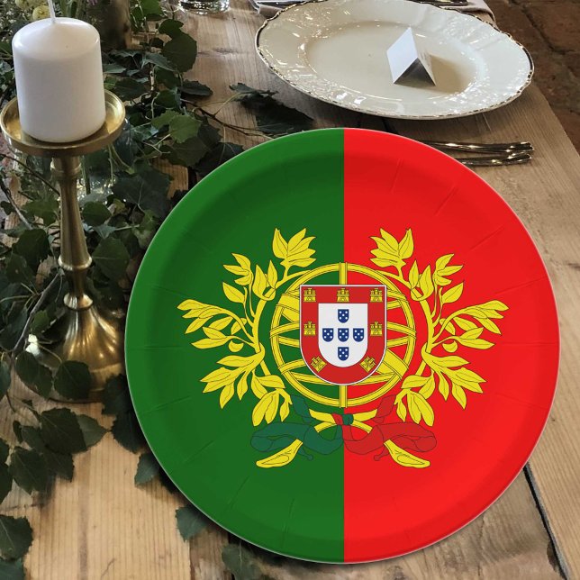 Plato De Papel Portugal, fiesta de Bandera Portuguesa, cumpleaños (Subido por el creador)