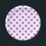 Plato De Papel Pos de Lilac y de polka blanca<br><div class="desc">Pos de Lilac y de polka blanca</div>