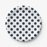 Pos de polka azul marino oscuro
