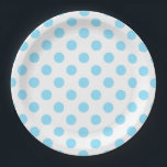 Plato De Papel Pos de polka azul y blanco<br><div class="desc">Pos de polka azul y blanco</div>