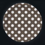 Plato De Papel Pos de polka blanca en marrón<br><div class="desc">Pos de polka blanca en marrón</div>