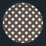 Plato De Papel Pos de polka blanca en marrón<br><div class="desc">Pos de polka blanca en marrón</div>