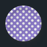 Plato De Papel Pos de polka blanco en periwinkle<br><div class="desc">Pos de polka blanco en periwinkle</div>