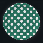 Plato De Papel Pos de polka blanco sobre verde sabio<br><div class="desc">Pos de polka blanco sobre verde sabio</div>