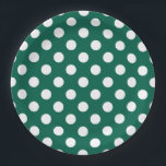 Plato De Papel Pos de polka blanco sobre verde sabio<br><div class="desc">Pos de polka blanco sobre verde sabio</div>