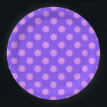 Plato De Papel Pos de polka de Lilac en periwinkle<br><div class="desc">Pos de polka de Lilac en periwinkle</div>